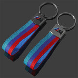 BMW M Power Metal Car Keyring Nylon Webbing Key Chain Holder Pendant