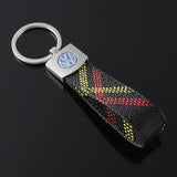 Volkswagen VW Logo Oxford Webbing Car Keychain Pendant Key Chain Holder