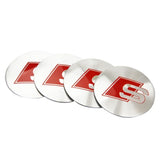 4pcs 56/60/65/75/90mm Audi Quattro Sline RS Car Wheel Center Hub Cap Sticker Decal