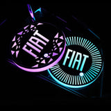 2pcs Fiat Logo Car Water Coasters 7-color LED Light Cup Mat Holder
