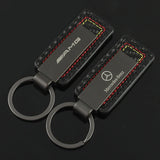 Mercedes Benz AMG Metal Leather Car Keychain Auto Key Holder Keyring Pendant