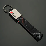 Audi RS Sline Car Logo Oxford Webbing Metal Keyring Pandant