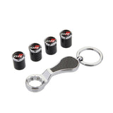 4pcs/set Toyota GR Logo Carbon Fiber Car Air Valve Stem Caps Auto Tyre Valve Covers with Wrench