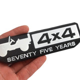 Jeep 4x4 75 Years Logo Metal Car Front Grille Emblem Badge Trunk Sticker Decal