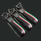 Volkswagen VW R Logo Carbon Fiber Car Keychain Pendant Key Chain Holder