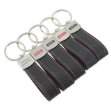 Audi Logo PU Leather Metal Car Keychain