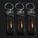 Volkswagen VW R Logo Suede Car Keychain Pendant Key Chain Holder