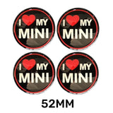 4pcs/set 52mm MINI Cooper Car Wheel Center Hub Cap Sticker Decal