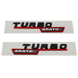 1Pair Mercedes Benz TURBO 4MATIC 2017-2021 ABS Car Rear Sticker