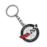 Chevrolet Corvette 25th Anniversary Logo Metal Car Key Rings Keychain Pendant