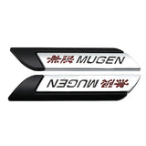 2pcs Honda Mugen Logo Metal Car Side Sticker Emblem Badge Decal Auto Body Decoration