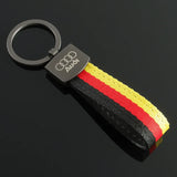 Audi Logo Metal Nylon Webbing Car Keychain Keyring