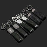 Audi RS Sline Leather Car Logo Keychain Metal Keyring Pendant