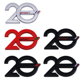 Peugeot 20th Anniversary Metal Car Body Sticker Decal Auto Front Grille Emblem Badge