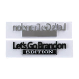 Jeep Let's Go Brandon Edition Metal Car Body Side Fender Sticker Decal Trunk Emblem Badge