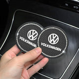 2PCS Volkswagen VW Diamond Car Water Coaster Cup Mat