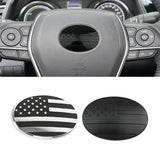 6.6x4.6cm ABS US Flag Car Steering Wheel Covering Sticker for Toyota