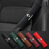 2pcs 21x6cm Renault Logo Suede Car Seat Safety Belt Pads Shoulder Protection Cover