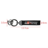 Toyota GR Sport Gazoo Racing Logo Leather Car Keychain Key Ring