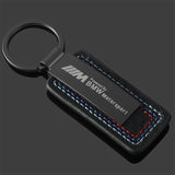 BMW M Power Car Logo Carbon Leather Metal Keyring