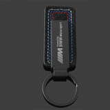 BMW M Power Car Logo Carbon Leather Metal Keyring