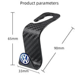 Volkswagen VW Carbon Fiber Car Seat Back Hooks Storage Holders