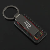 Volkswagen VW R Logo Carbon Fiber Car Keychain Pendant Key Chain Holder