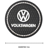 2PCS Volkswagen VW Diamond Car Water Coaster Cup Mat