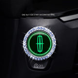 Lincoln Logo Luminous Car Engine One-click Start Stop Button Cover Sticker