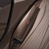 2pcs 33cm Mitsubishi Logo Suede Car Seat Safety Belt Pads Shoulder Protection Cover
