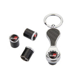 4pcs/set Toyota GR Logo Carbon Fiber Car Air Valve Stem Caps Auto Tyre Valve Covers with Wrench