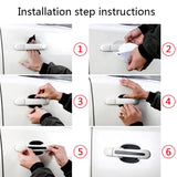 Mercedes Benz Carbon Fiber Car Door Bowl Handle Anti-collision Protective Stickers Scratches Film