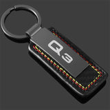 Audi Q3 Q5 Q7 SQ3 SQ5 SQ7 Q2L Q5L Car Logo Leather Keychain Pendant Keyring