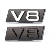 Audi V6 V8 Logo Metal Car Front Grille Emblem Badge Sticker