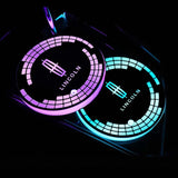 2pcs Lincoln Car Water Coasters 7-color LED Light Cup Mat Holder