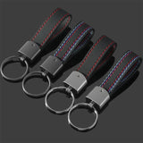 BMW M Power Car Logo Metal Leather Keyring Pendant Key Ring Keychain