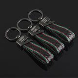 Audi Car Logo Leather Keychain Keyring Key Holder Pendant