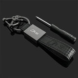 Audi RS Sline Leather Car Logo Keychain Metal Keyring Pendant