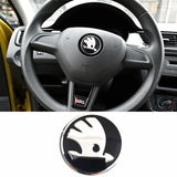 42mm Skoda Aluminum Alloy Car Steering Wheel Sticker