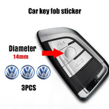 14mm Car Key Sticker Aluminum Decals for Volkswagen VW Sagitar LAVIDA Lamando Magotan Golf 5 6 7 Polo Passat Bora Jetta Tiguan CC Santana