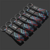BMW X1 X2 X3 X4 X5 X6 X7 Logo Oxford Webbing Metal Car Keychain Keyring