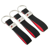 Audi Sline Car Logo Suede Keychain Key Ring Holder