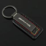 Mercedes Benz AMG Metal Leather Car Keychain Auto Key Holder Keyring Pendant
