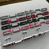 Audi Quattro Logo ABS Car Front Grille Emblem Badge Sticker Decal