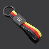 Audi Car Logo Metal Nylon Webbing Keyring