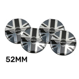 4pcs/set 52mm MINI Cooper Car Wheel Center Hub Cap Sticker Decal
