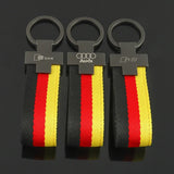 Audi RS Sline Car Logo Nylon Webbing Metal Keychain Key Ring