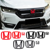 3Pcs/Set Front Emblem Rear Trunk Badge Steering Wheel Center Sticker for Honda