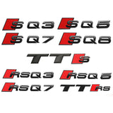Car Rear Trunk Emblem Sticker Decals for Audi S3 S4 S5 S6 S7 RS3 RS4 RS5 RS6 RS7 SQ3 SQ5 SQ7 SQ8