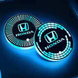 2pcs Honda Logo Car Water Coasters 7-color LED Light Cup Mat Holder